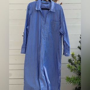 Zara full length maxi dress, blue and white stripe Size L